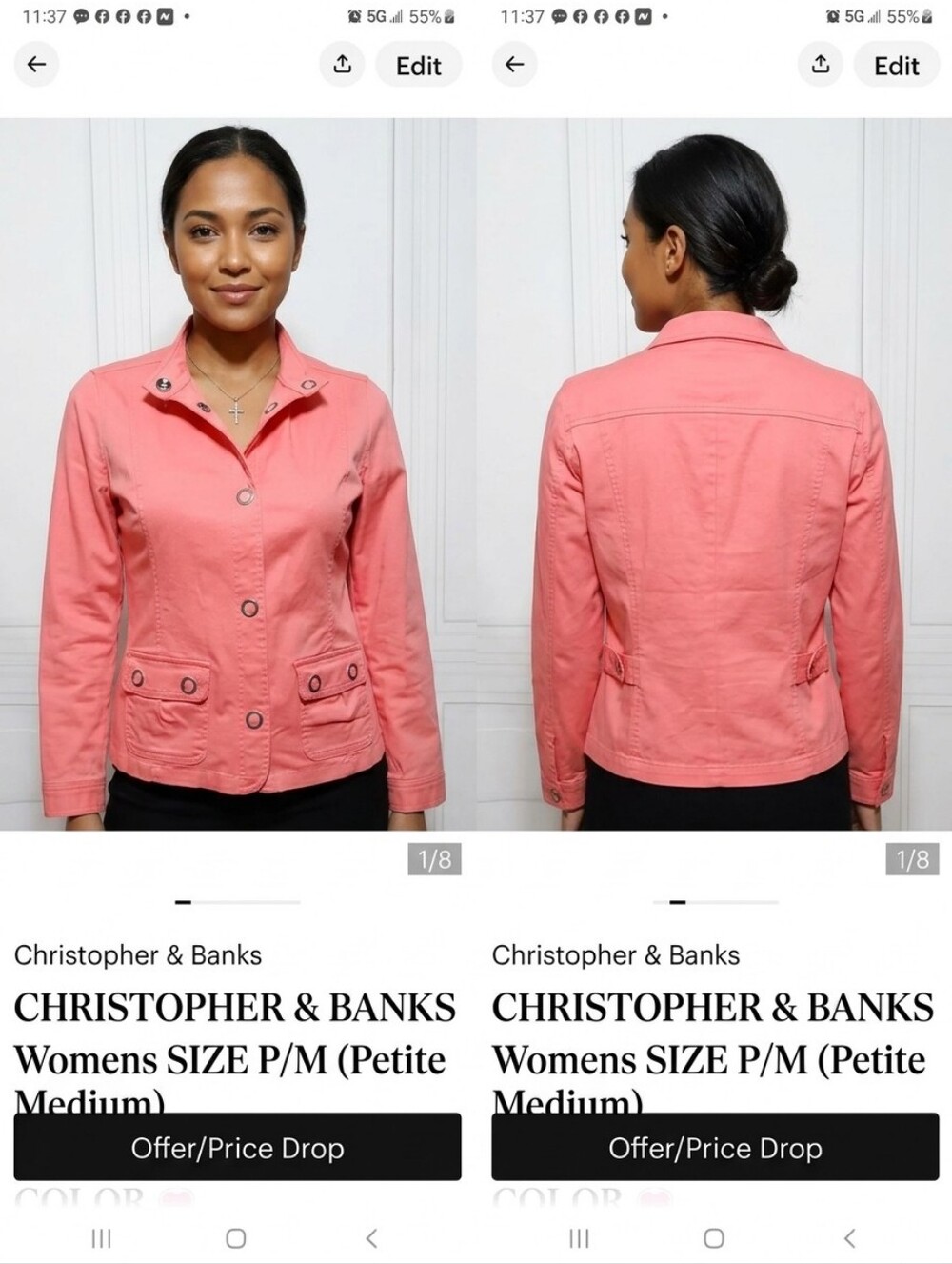 CHRISTOPHER & BANKS womens SIZE P/M IN A BEAUTIFUL PINK COLOR 💗